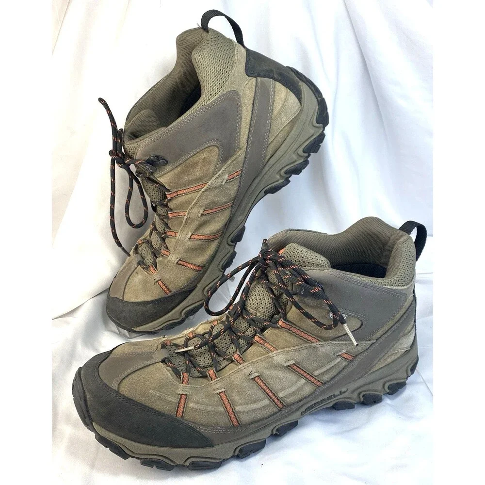Merrell Terramorph Men's 15 Mid Hiking Boots Beige Tan Orange Waterproof